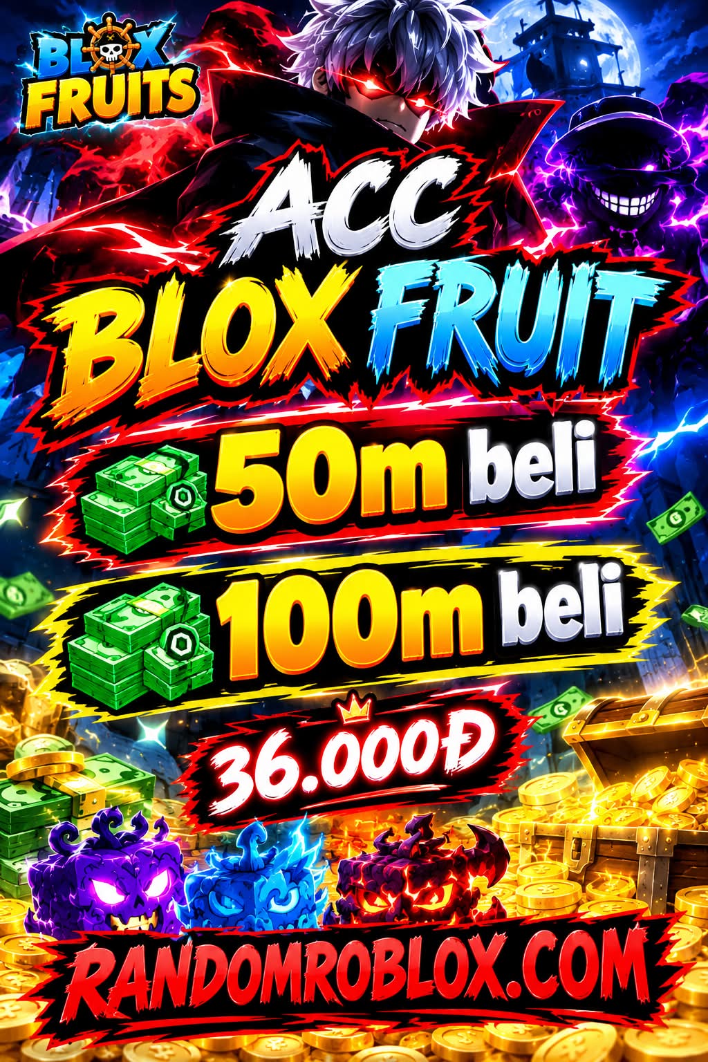 ACC GOD 2800+50m beli-100m beli RANDOM ITEM VIP